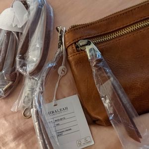 NWT Shiraleah Tan Faux Leather Crossbody bag